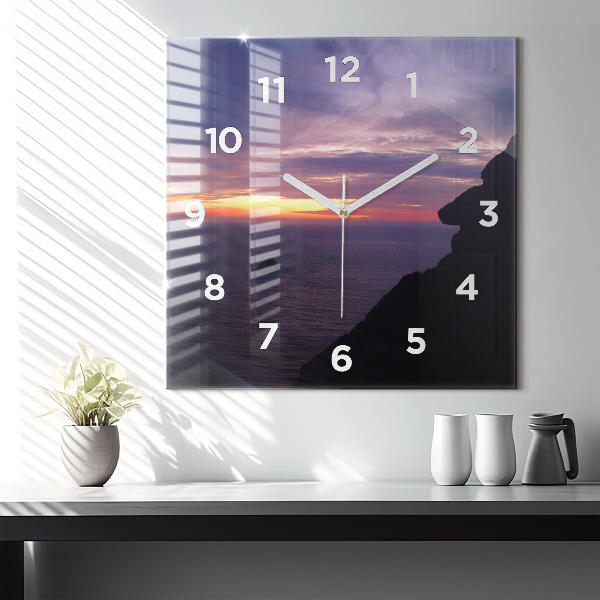 Orologio quadrato in vetro Testa di pietra