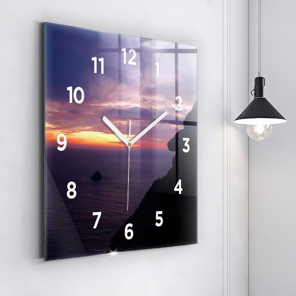 Orologio quadrato in vetro Testa di pietra