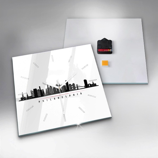 Orologio quadrato in vetro Illustrazione di Filadelfia