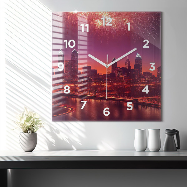 Orologio quadrato La città di Filadelfia di notte