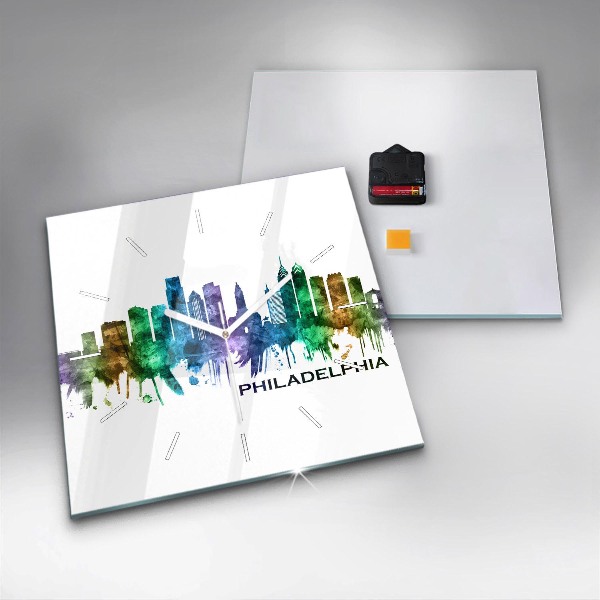 Orologio quadrato Filadelfia colorata