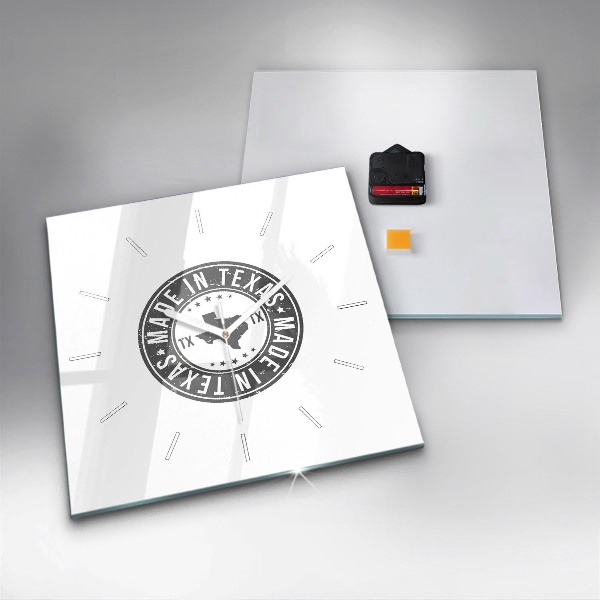 Orologio quadrato in vetro francobollo del Texas