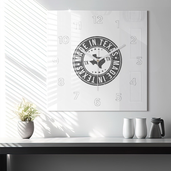 Orologio quadrato in vetro francobollo del Texas
