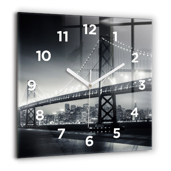 Orologio quadrato in vetro Ponte di San Francisco di notte