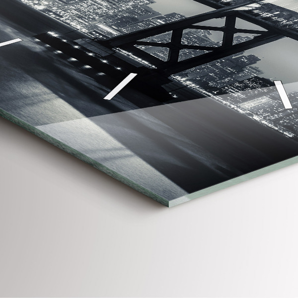 Orologio quadrato in vetro Ponte di San Francisco di notte
