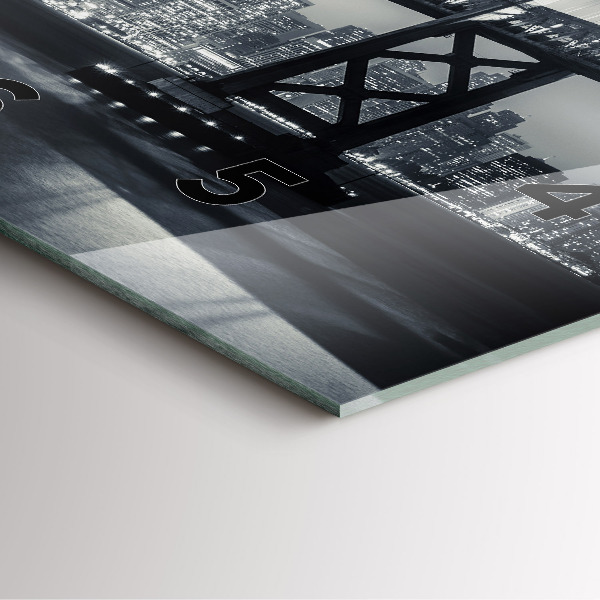 Orologio quadrato in vetro Ponte di San Francisco di notte