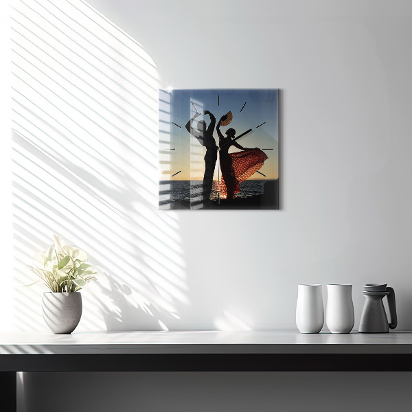 Orologio quadrato Danza spagnola in mare