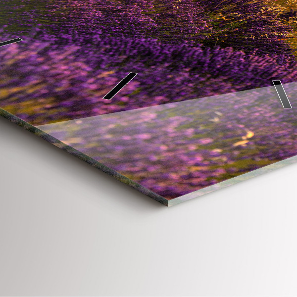 Orologio quadrato in vetro Campo di lavanda Francia