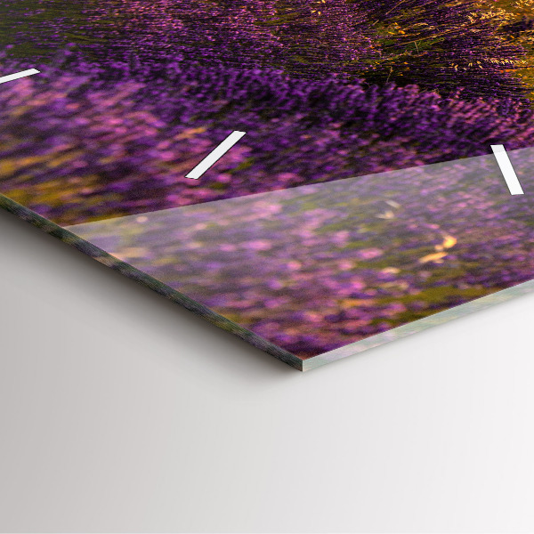 Orologio quadrato in vetro Campo di lavanda Francia