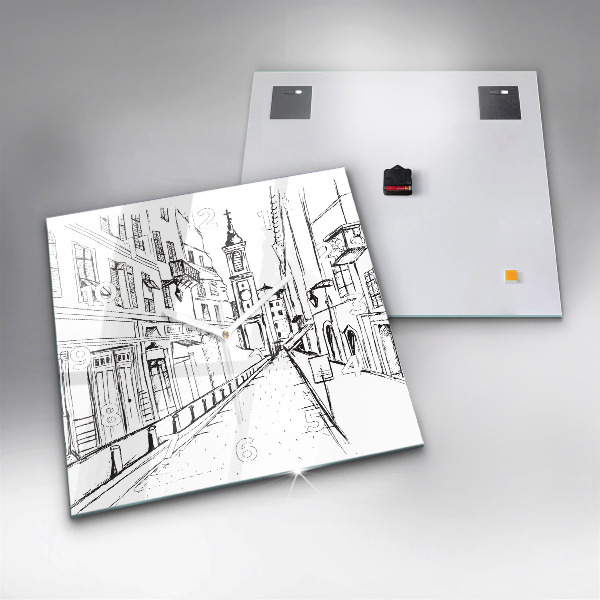 Orologio quadrato Disegno della città della Provenza