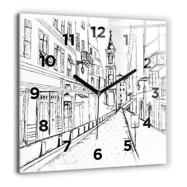 Orologio quadrato Disegno della città della Provenza