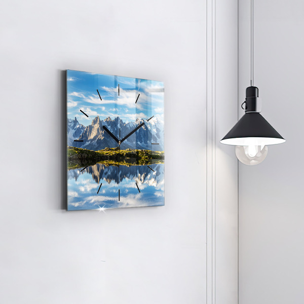 Orologio quadrato in vetro Valle di Chamonix, Alpi francesi