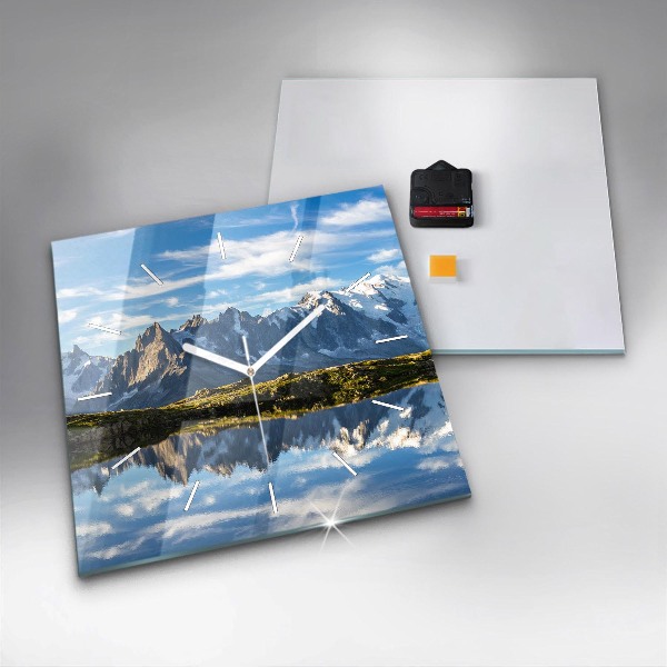 Orologio quadrato in vetro Valle di Chamonix, Alpi francesi