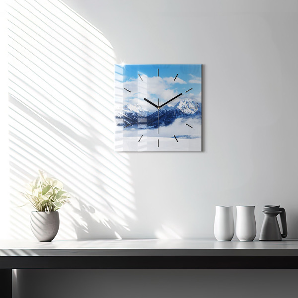 Orologio quadrato in vetro Panorama di montagna