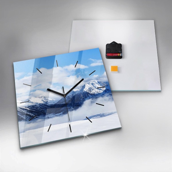 Orologio quadrato in vetro Panorama di montagna