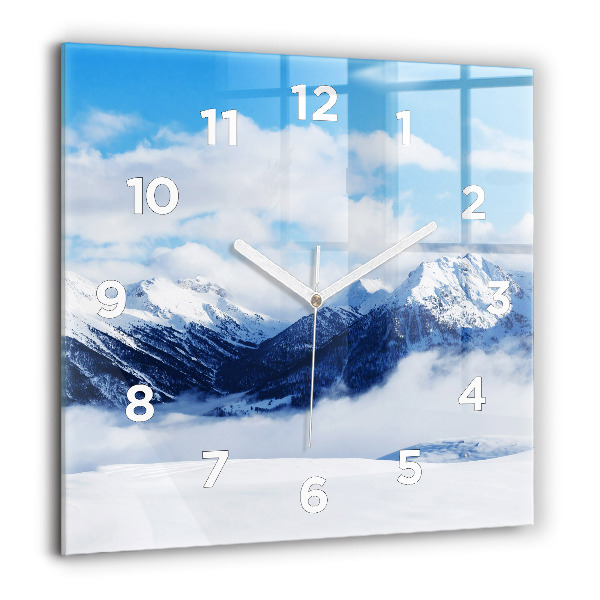 Orologio quadrato in vetro Panorama di montagna