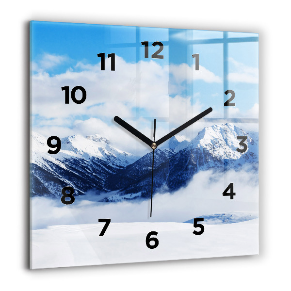 Orologio quadrato in vetro Panorama di montagna
