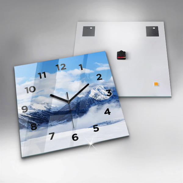 Orologio quadrato in vetro Panorama di montagna