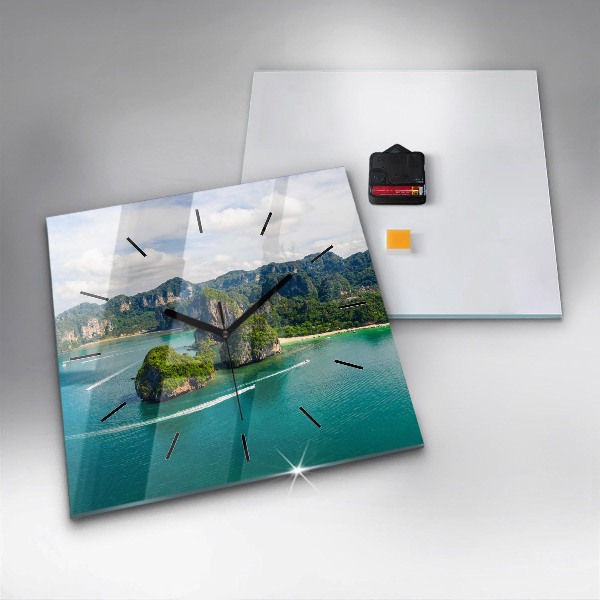 Orologio quadrato in vetro Un'isola in Thailandia