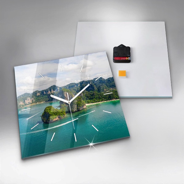 Orologio quadrato in vetro Un'isola in Thailandia