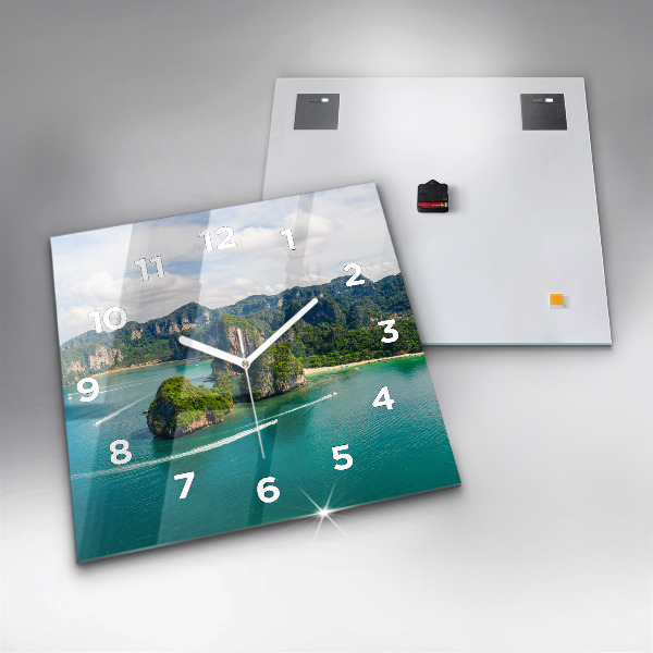 Orologio quadrato in vetro Un'isola in Thailandia