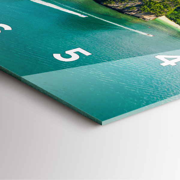 Orologio quadrato in vetro Un'isola in Thailandia