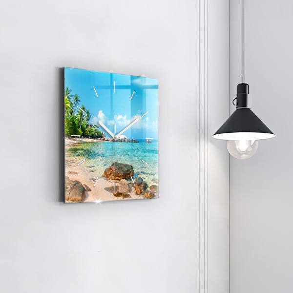 Orologio quadrato in vetro Bellissima spiaggia in Thailandia