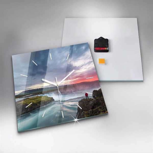 Orologio quadrato Paesaggio con cascata