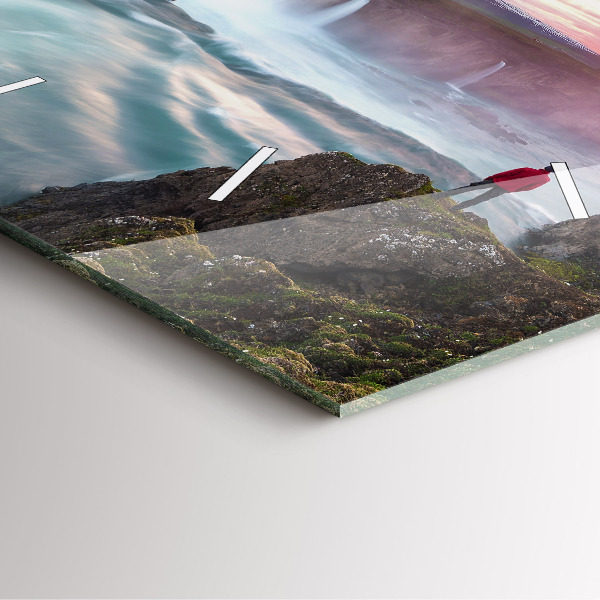 Orologio quadrato Paesaggio con cascata