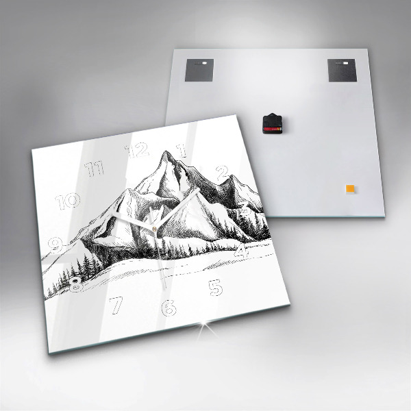 Orologio quadrato Montagne disegnate