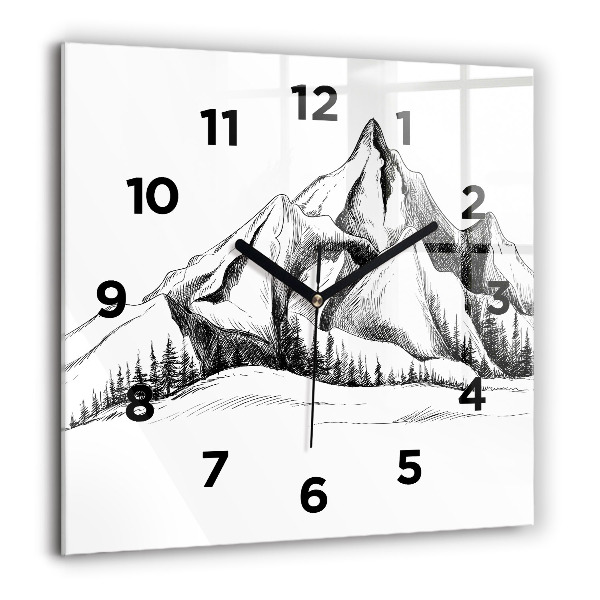 Orologio quadrato Montagne disegnate