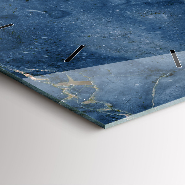 Orologio quadrato in vetro Trama di marmo blu