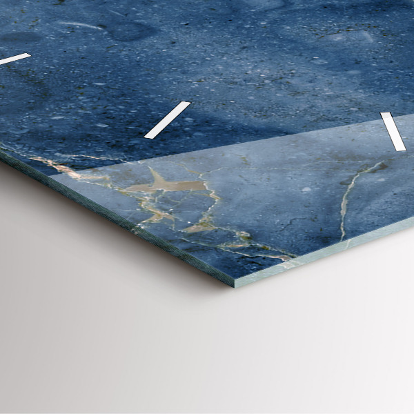 Orologio quadrato in vetro Trama di marmo blu