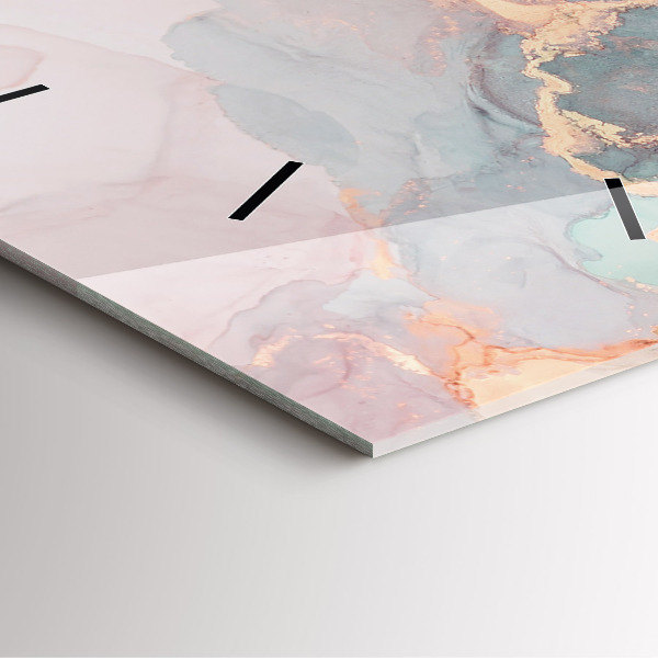 Orologio quadrato in vetro Trama di marmo