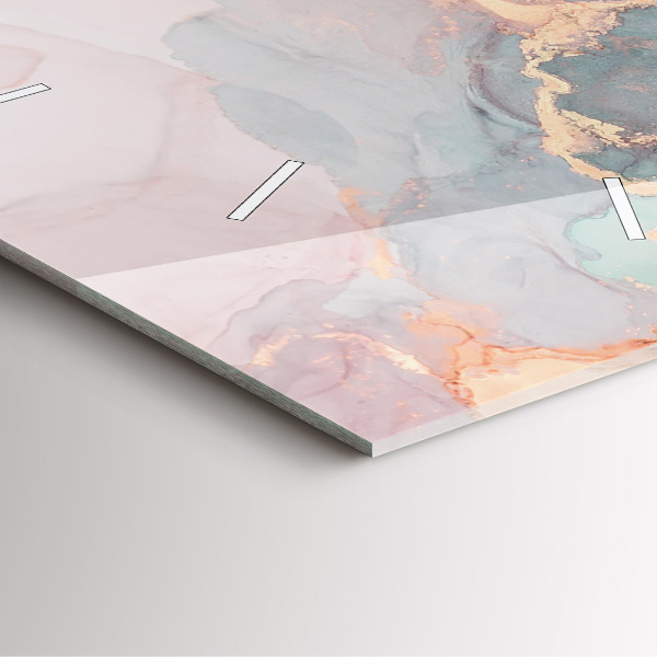 Orologio quadrato in vetro Trama di marmo