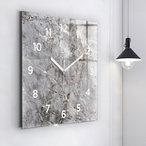 Orologio quadrato in vetro Marmo granito grigio