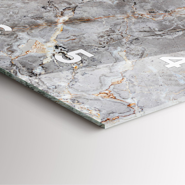 Orologio quadrato in vetro Marmo granito grigio