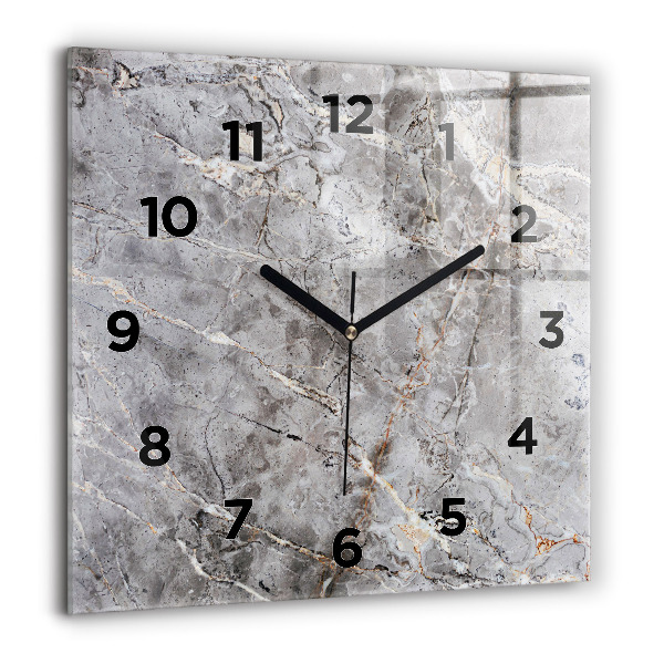 Orologio quadrato in vetro Marmo granito grigio