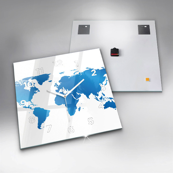 Orologio quadrato Mappa del mondo