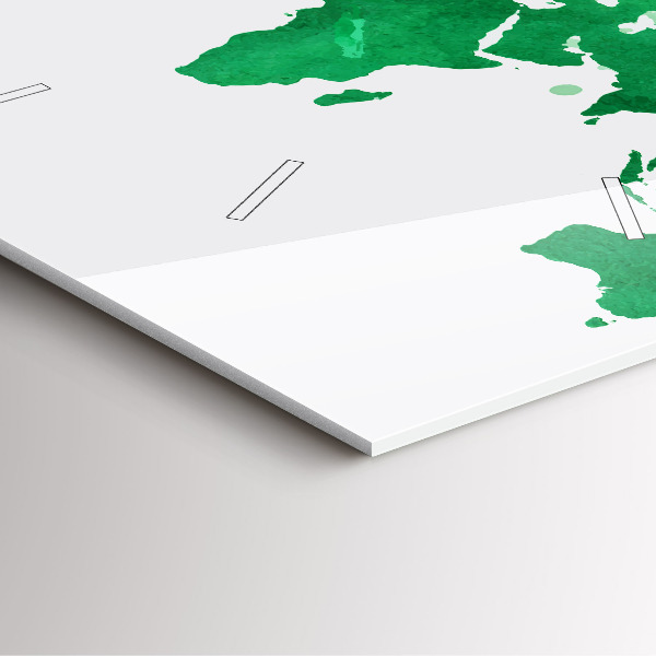 Orologio quadrato Mappa del mondo verde