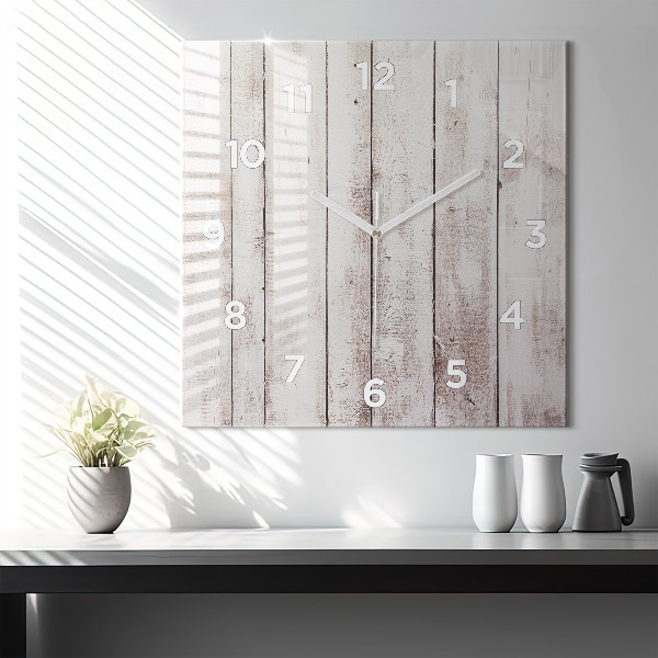 Orologio quadrato Tavole di legno chiaro