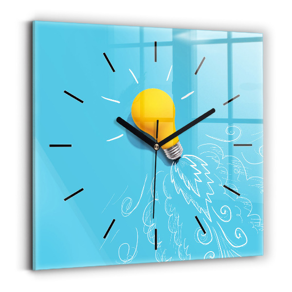 Orologio quadrato Disegno della lampadina