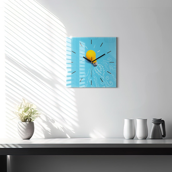 Orologio quadrato Disegno della lampadina