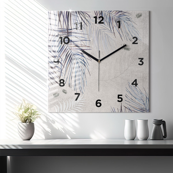 Orologio quadrato Foglia di palma