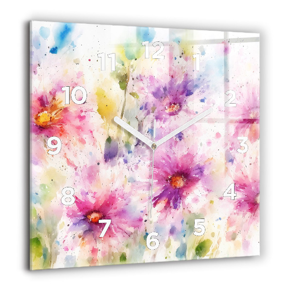 Orologio quadrato Fiori dipinti