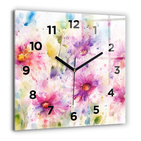 Orologio quadrato Fiori dipinti