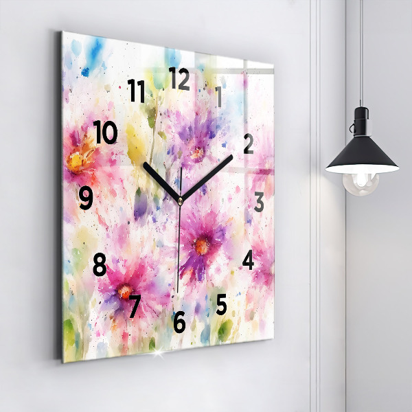 Orologio quadrato Fiori dipinti
