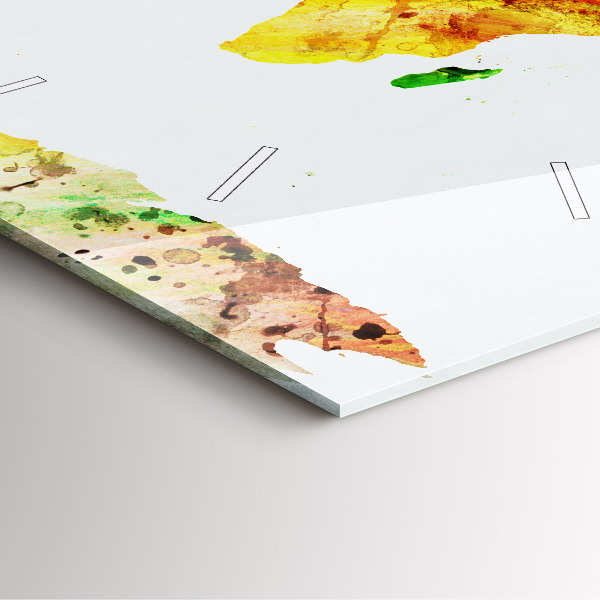 Orologio quadrato Mappa del mondo ad acquerello