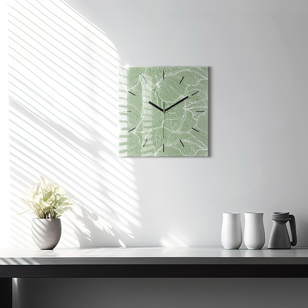 Orologio quadrato Foglie modello natura