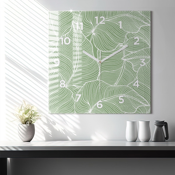 Orologio quadrato Foglie modello natura